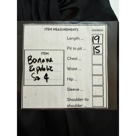 Banana Republic Sz 4 100% Silk Black Strapless Blouse - Picture 3 of 10